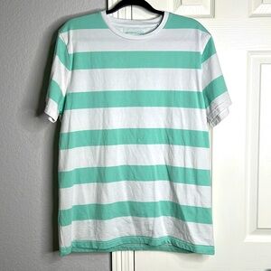 Denim & Flower teal and white striped men’s‎ size large shirt